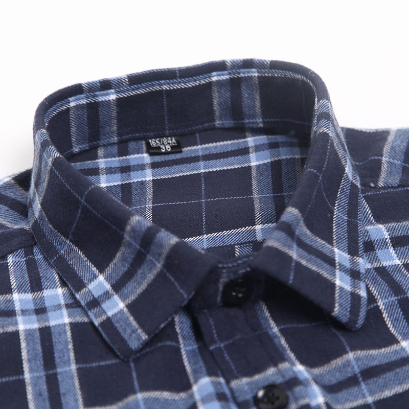 Navy blue checked shirt