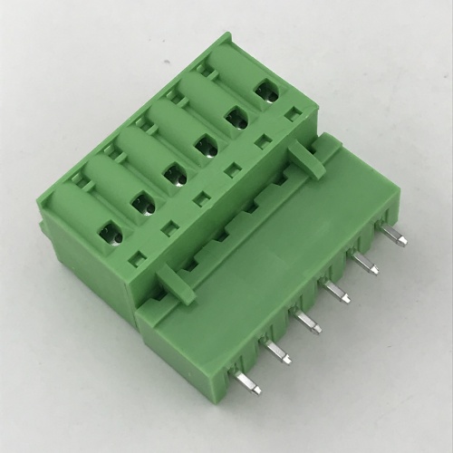 pluggable terminal block with push in botton contact