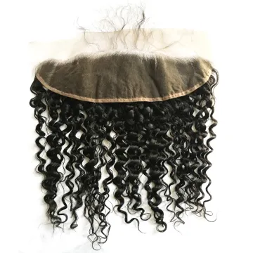 Affordable 10-20\" Brazilian Virgin Hair Loose Curly 13\"x4\" Deep Curl Lace Frontal: Wholesale Pricing