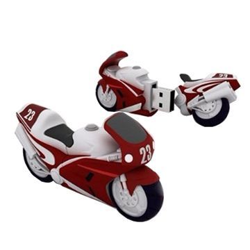 PVC Motorcycle USB Flash Drive with High-speed Chipset, RoHS Approved and Custom Logo