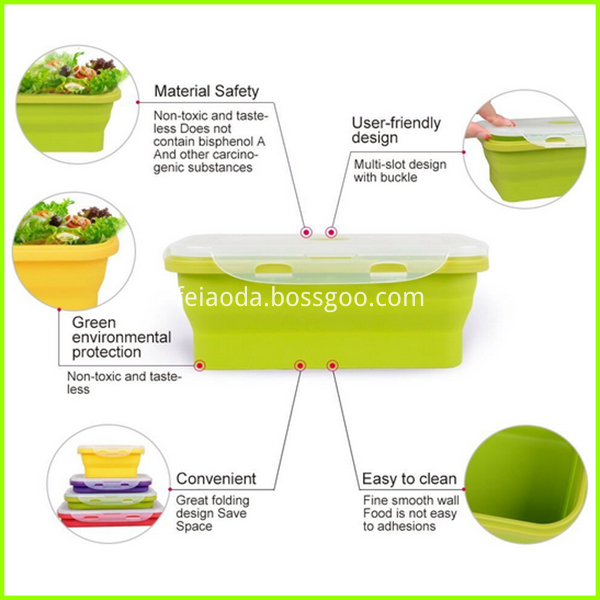 Reusable Food Grade Silicone Lunch Box