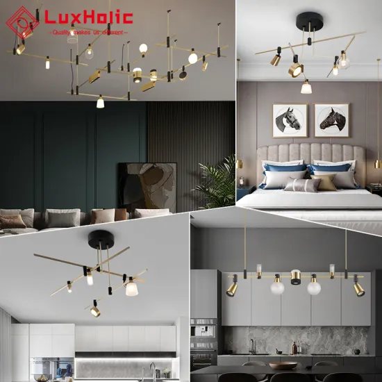 LuxHolic American Gold Metal Modern Art Deco LED DIY Pendant Light