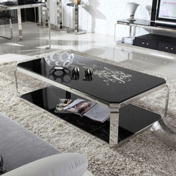 Modern Living Room Furniture Stainless Steel Glass Coffee Table CC-873