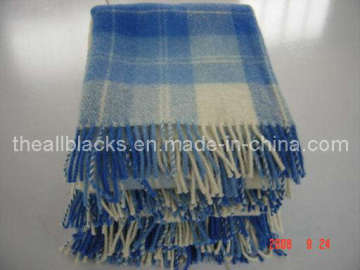 Pure Wool Blanket (wool throw) With Fringe
