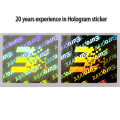 Anpassad Gör holografisk klistermärke Label Säkerhet Custom Hologram Sticker Label 3D Hologram Klistermärke