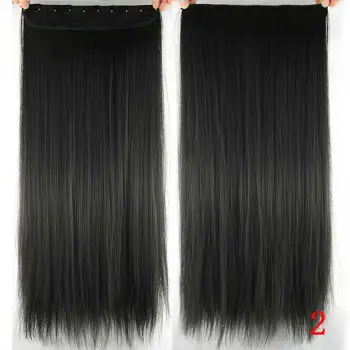 Straight 55Cm single color 5 clips in synthetic hair extension 100g-120g 5pcs/lot