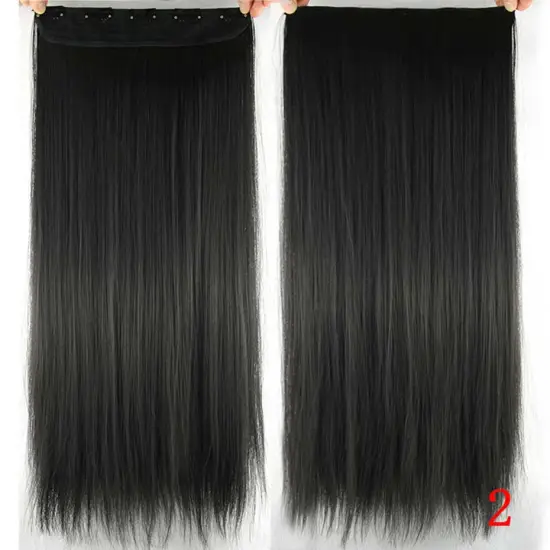 Straight 55Cm single color 5 clips in synthetic hair extension 100g-120g 5pcs/lot