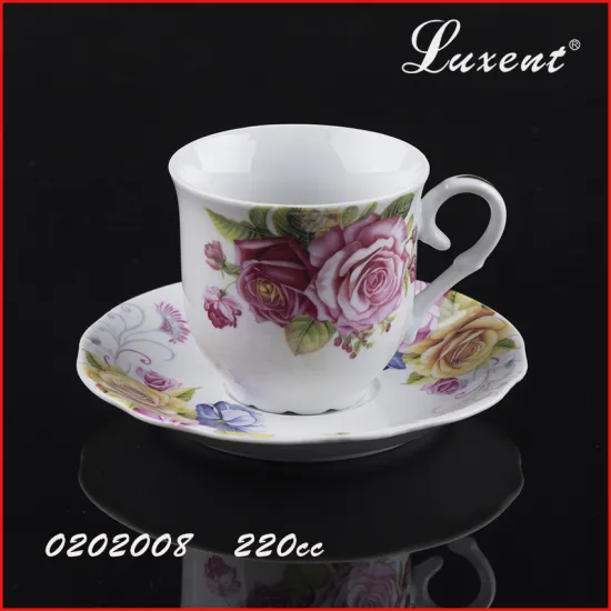 factry price hot sale porcelain coffee shop tea cup and saucer