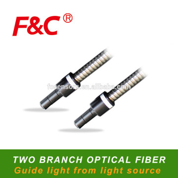 Two branches Guide Light Optical Fiber, Guide Light From Light Source, Two Lighting Point