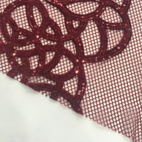 Elegant Velvet Laser Cut Sequin Embroidery Fabric