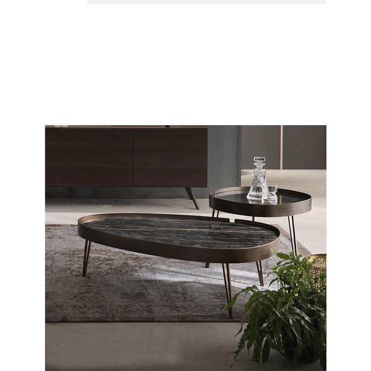 Luxury Stainless Steel Marble Coffee Table