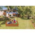 Sandbox with Cover Kids Wood Retractable Roof Sandbox