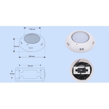 12/18 watt 290 mm Light wypełniony basen