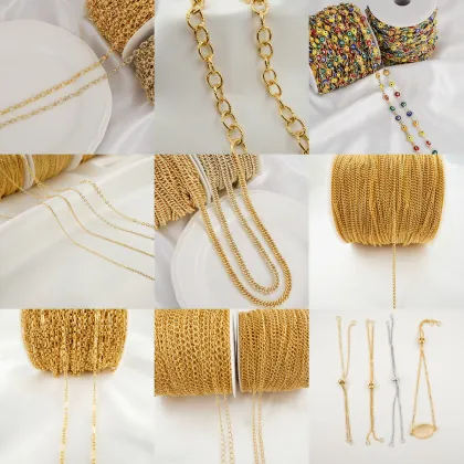 18K Gold Plated Rolo Chain for Jewelry Making