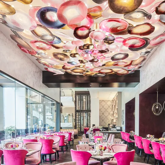 Luxury LED Glass Ceiling Chandelier for Hotel Lobby and Wedding Decor