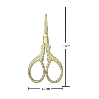 Wholesale Beauty Personal Makeup Scissors Small Gold Stainless Steel Trimming Scissors