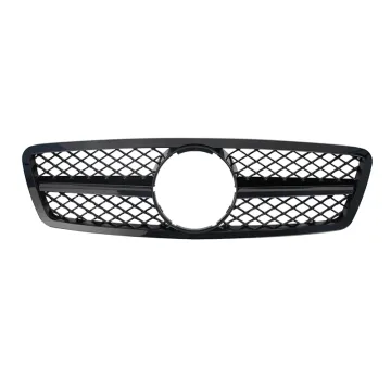 AMG Style Gloss Black Front Grille Fit for Mercedes-Benz C-Class W203 (2000-2006)
