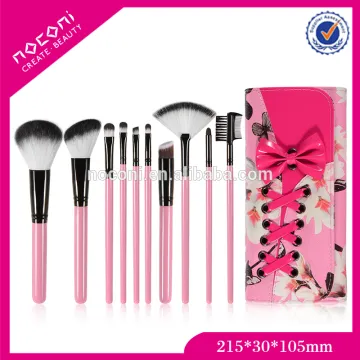 Free Sample Factory Price 10pcs Makeup Brush Sets, Synthetic Hair Pink Makeup Sets for Girls