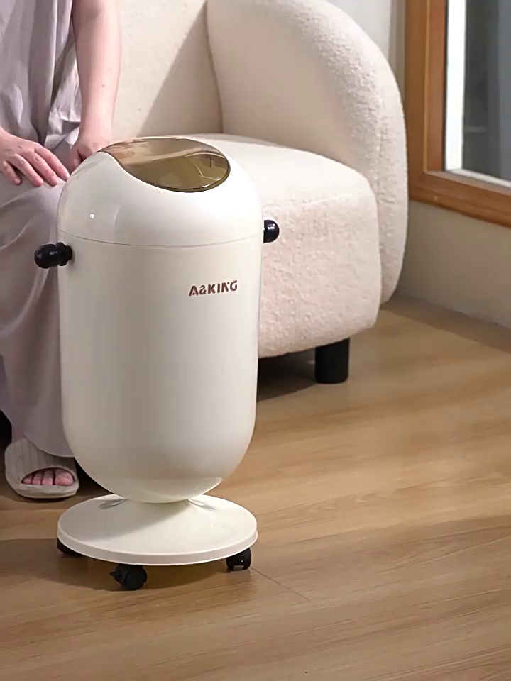 Modern Double Layer Odor Resistant Trash Can with Wheels for Home