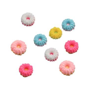 Многоцветный круглый цветок Kawaii кабошон на плоской подошве, бусины Bcak для декора игрушек своими руками, украшения для спальни для девочек, бусины, распорка
