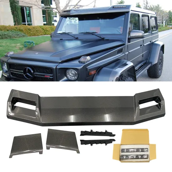Carbon Fiber Body Kit with Top Spoiler Wing and Lights for G Class W463 G63 G65 G500 G400 G350
