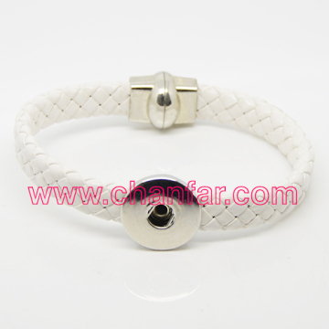 New arrival snap button wrap mens leather bracelet jewelry for promotion gift