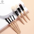 Sikat makeup kayu set dengan moq rendah