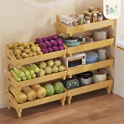 Durable Bamboo and Wooden Storage Organizer