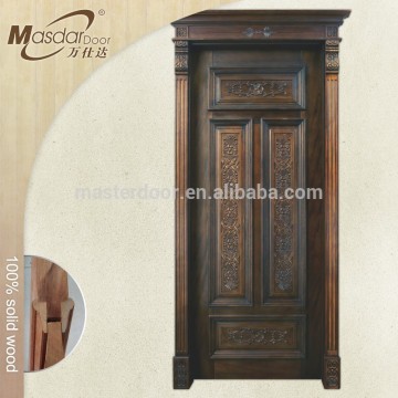Simple teak wood main front door design from India