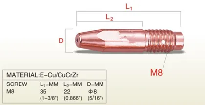 Fronius M8x35 AL Contact Tip