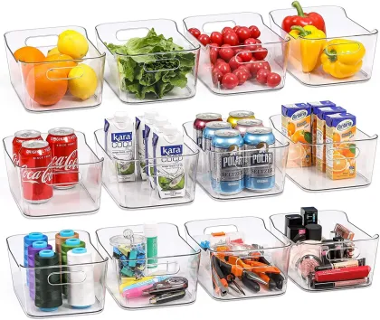 Versatile Clear Storage Boxes: Efficient Fridge, Pantry, and Home Organization Solutions