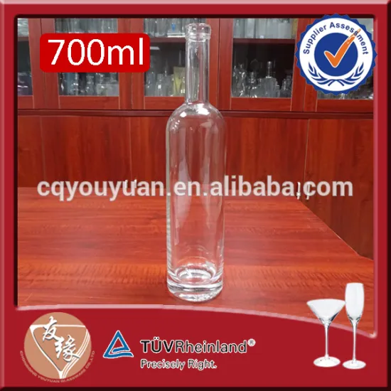 Synthetic T-Top stopper brandy cognac wine liquor empty 700ml super flint glass bottle