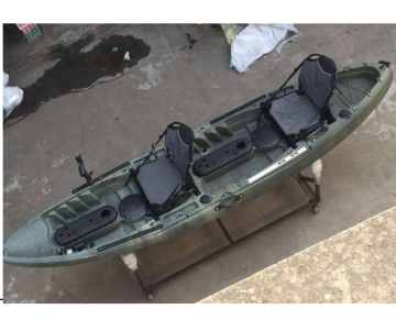 China OEM wholesale cheap plastic no inflatable 3 seats double fishing family sea kayak with canoe kayak accessories