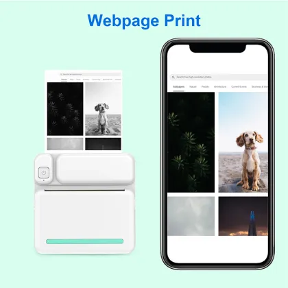 Wireless Bluetooth Portable Mini Thermal Pocket Printer with Inkless Photo Stickers