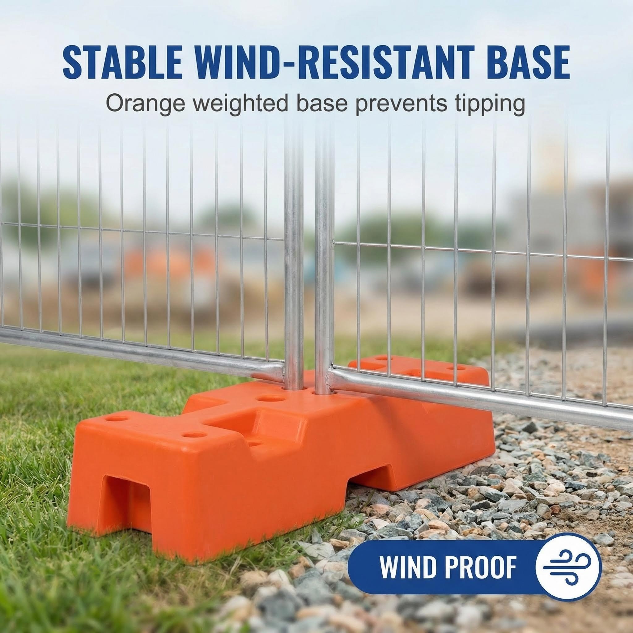 Galvanized thrie-beam temporary fence with reflector