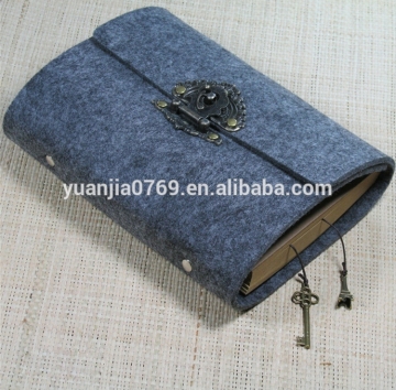 woolen cover personalized diary with lock A5