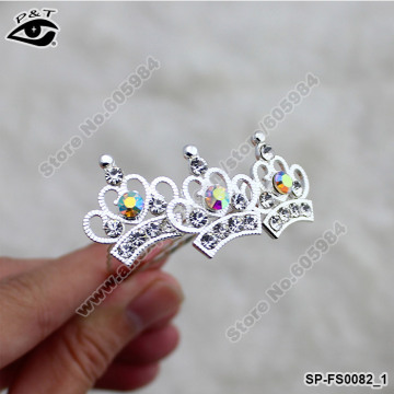 6.50cm Crown Design rhinestone Pins Hair Pins bridal wedding hair style