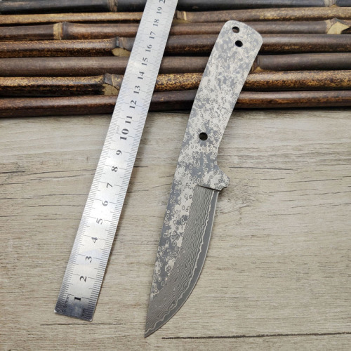 X-11DP Integral keel Damascus Steel Sharpen Diy knife Blade Making DIY Parts Fixed blade Outdoor Camping Hunting Knife Billet