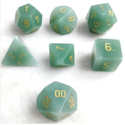 Engraved Snowflake Obsidian D&D Dice Set: Premium Black Gemstone Game Accessories