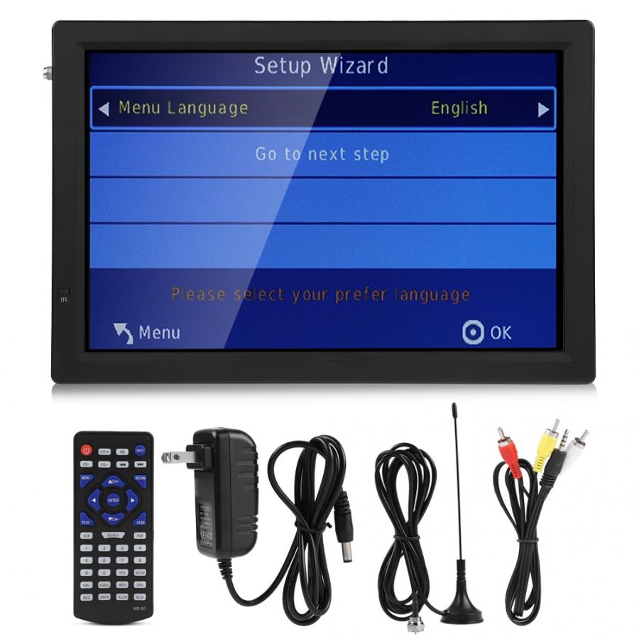 Smart Car TV 14 inch DVB-T2 HD Portable TV ATSC Digital Television Car TV Audio Video Player Support MP4 Monitor US Plug