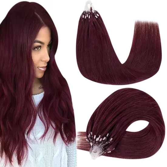 Popular for woman Looks natural straight double drawn loop hair extensions micro ring hair extensions micro loop hair extensions