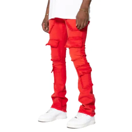 Distressed Stacked Ripped Jeans