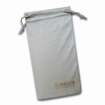 Microfiber Pouch with Emboss All Over and Emboss Logo with Foil Printing