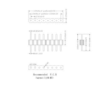 2.54 MM Strip Adaptor DIP H=3.0MM No Steps