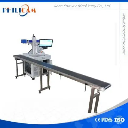 Flying fiber laser marking machine