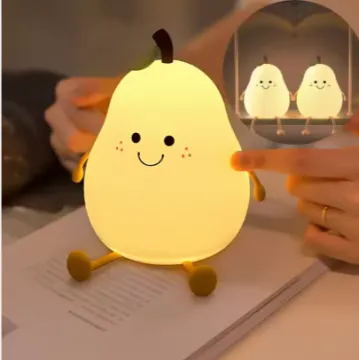 Goldmore1 Rechargeable LED Night Light - Pear Shape Touch Lamp for Kids' Bedrooms