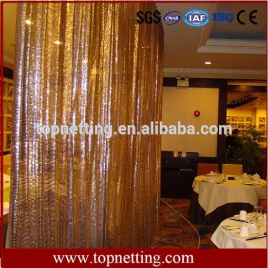 Silver and Gold Color Sequined Metal Mesh Curtain