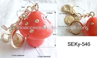 fashion resin studs mushroom pendant promotional gifts keychain keyring