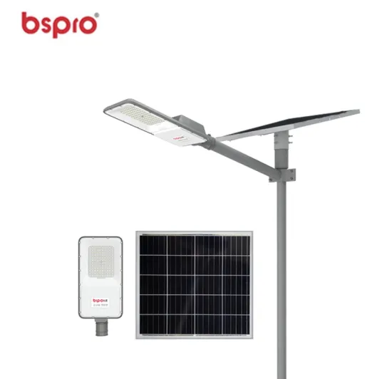 Integrated solar street light with solar panel
