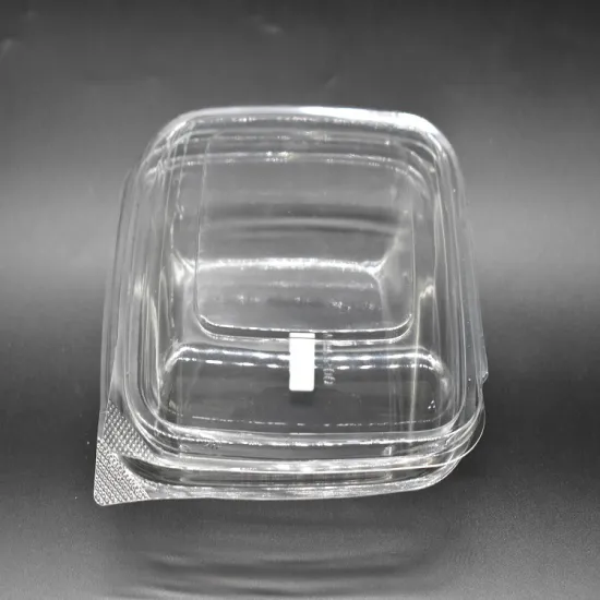 clear plastic  blister packaging of salad/fruit